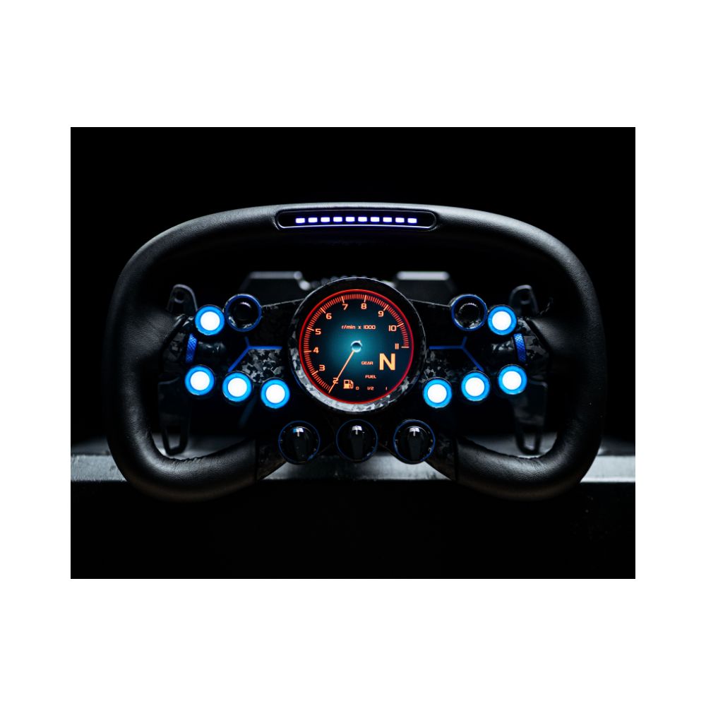 MOZA Vision GS wheel with dash and RGBs lit up