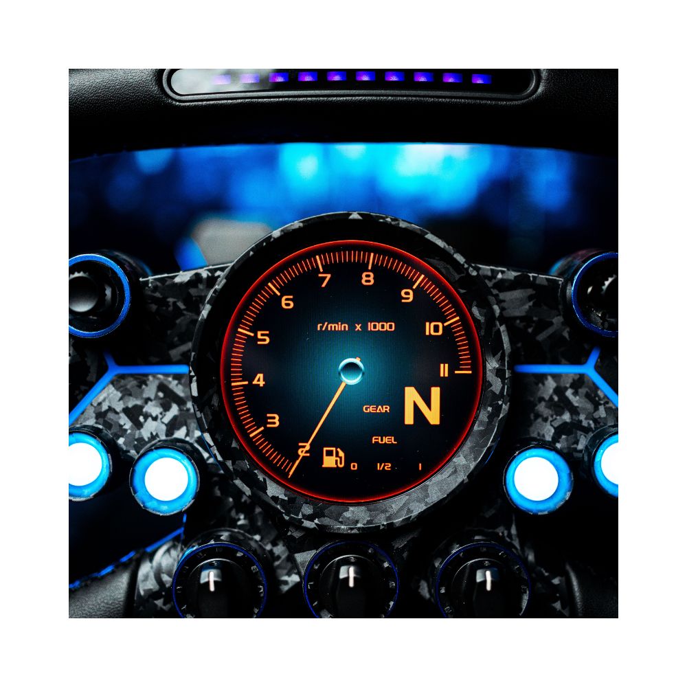 Close up of MOZA Vision GS circular dash