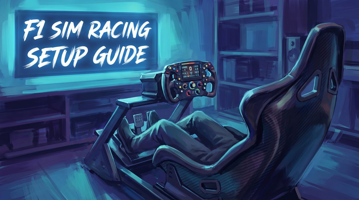 F1 sim racing setup guide hero - open wheel formula cockpit Australia 2026