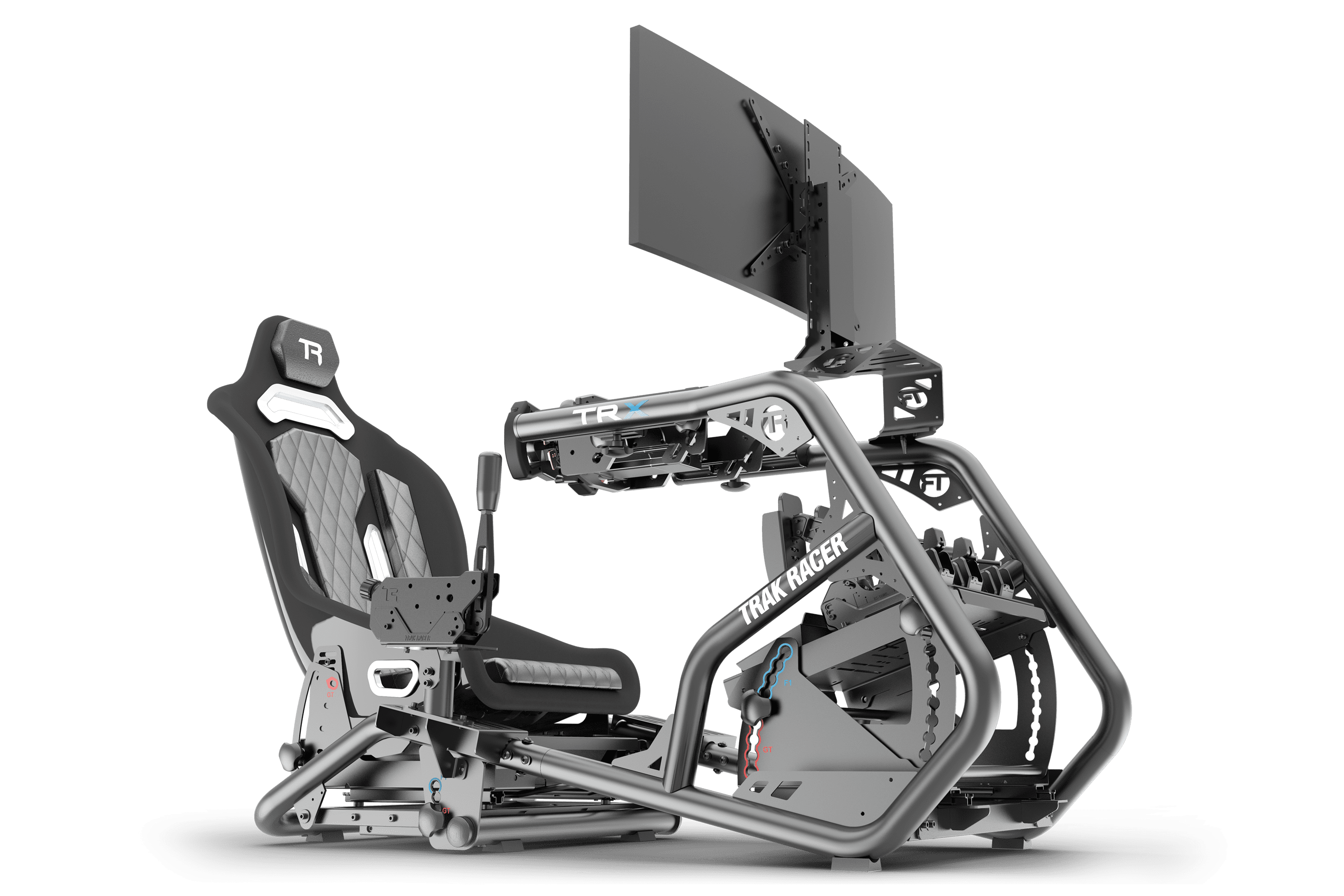 Trak Racer Universal Gear Shifter Mount for Alpine TRX (Black), fitted to a Trak Racer cockpit 2