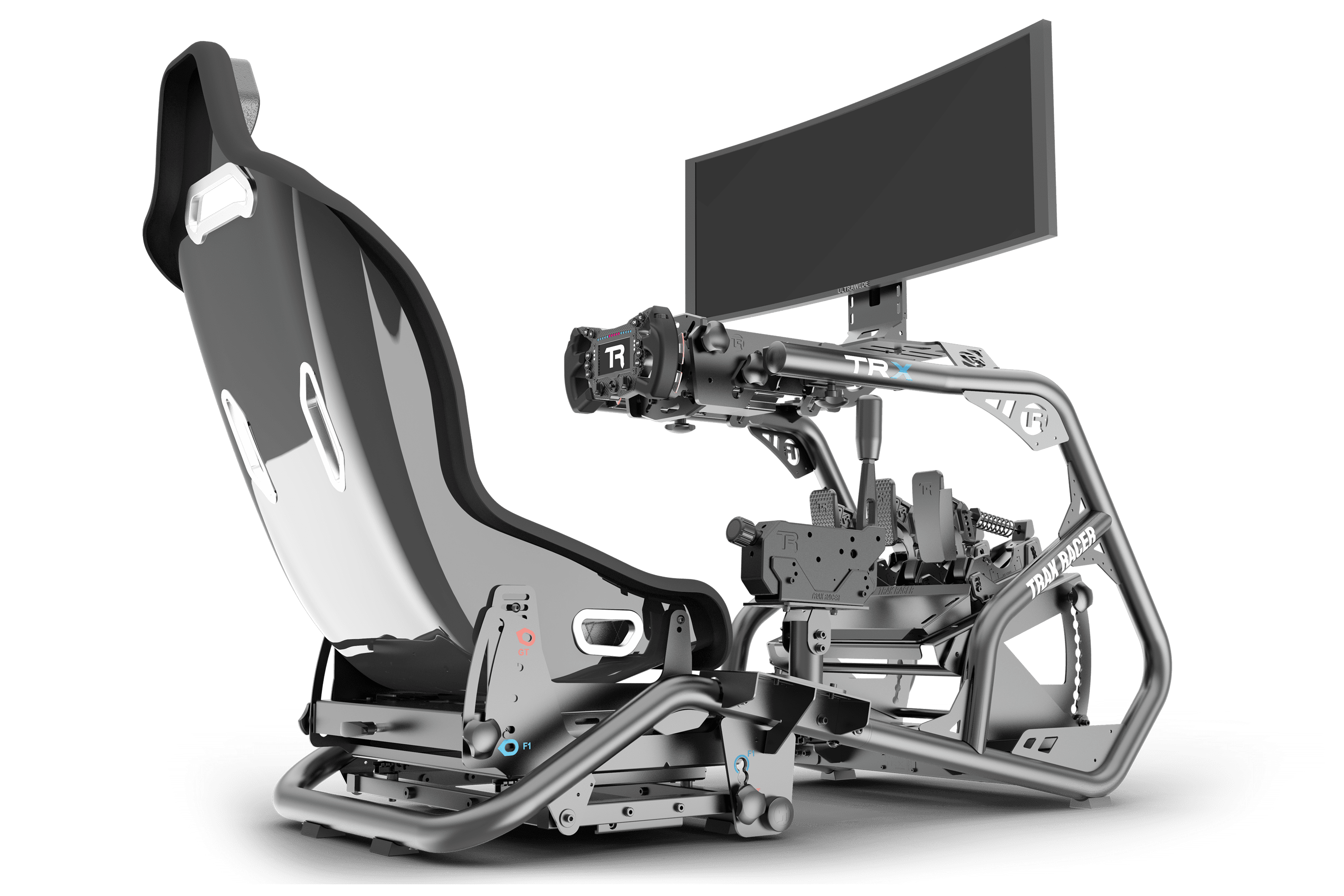 Trak Racer Universal Gear Shifter Mount for Alpine TRX (Black), fitted to a Trak Racer cockpit 3
