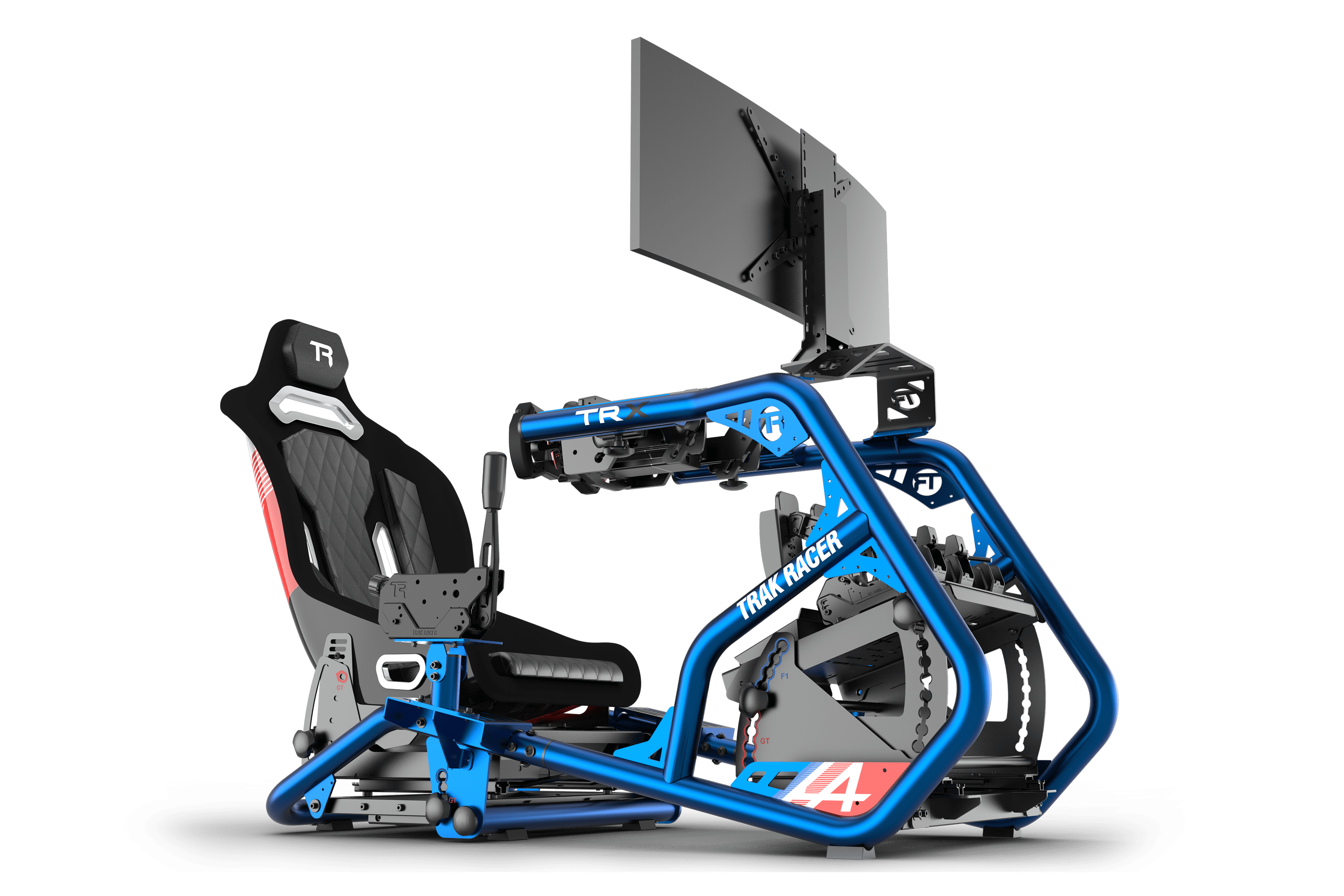 Trak Racer Universal Gear Shifter Mount for Alpine TRX (Blue), fitted to a Trak Racer cockpit 3