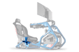 Trak Racer Universal Gear Shifter Mount for Alpine TRX (Blue), fitted to a Trak Racer cockpit