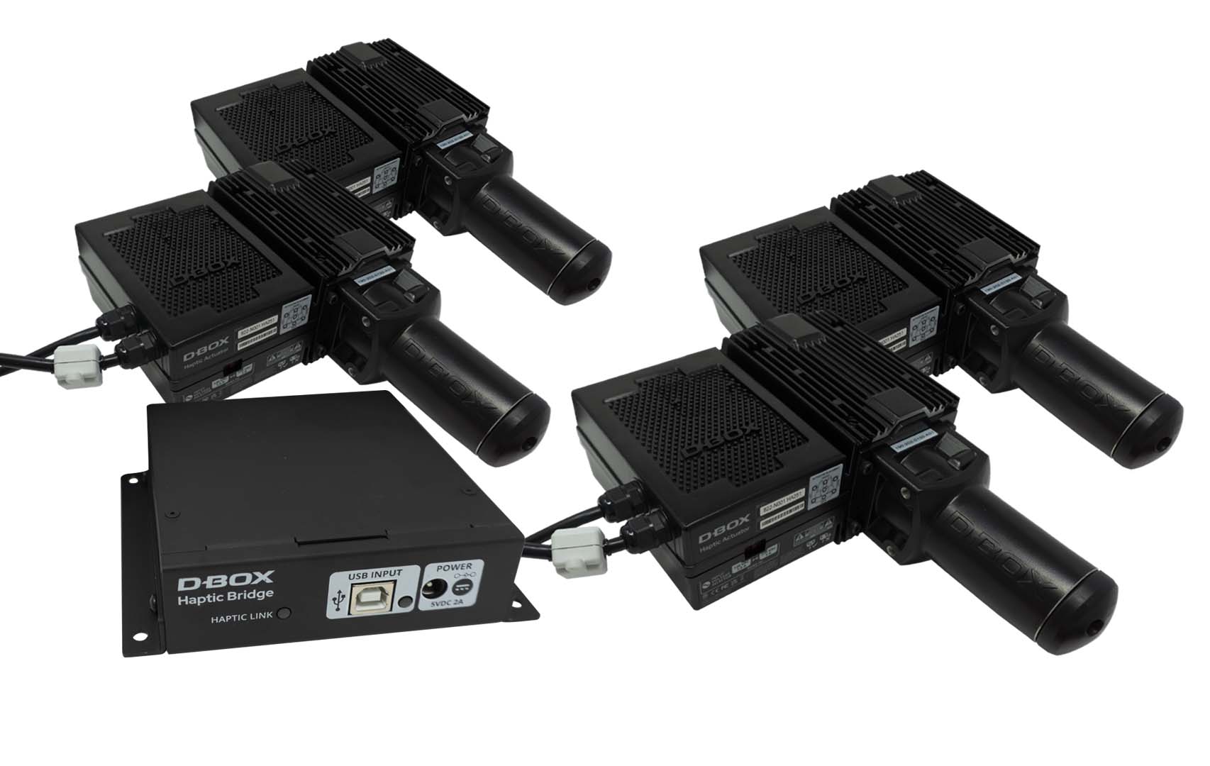 Trak Racer Motion System with 4 Actuators & Sim Base, shown with a D-BOX wheelbase 9