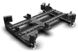 Trak Racer Motion System with 4 Actuators & Sim Base, shown with a D-BOX wheelbase 3