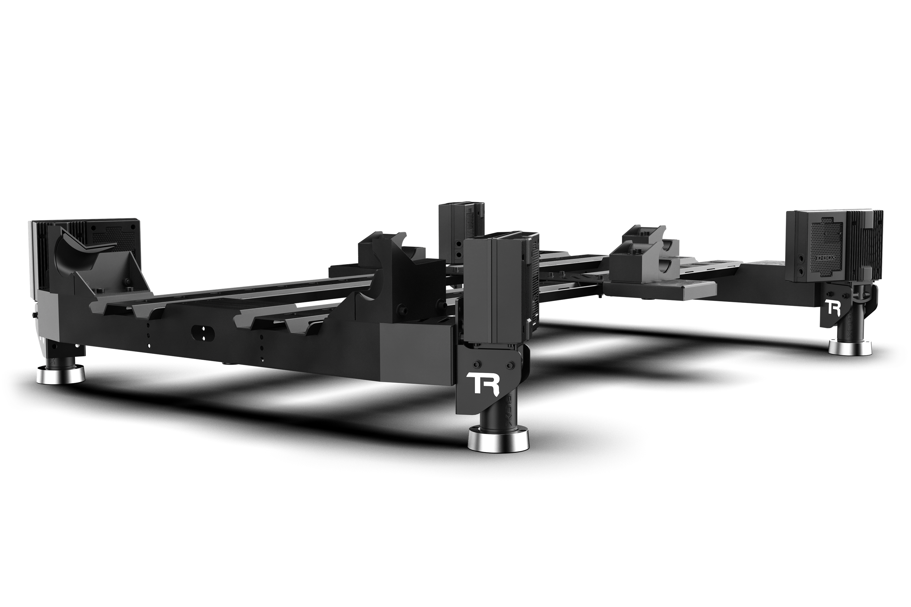 Trak Racer Motion System with 4 Actuators & Sim Base, shown with a D-BOX wheelbase 2