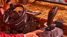 SimTask FarmStick with a wheel in a tractor-style setup