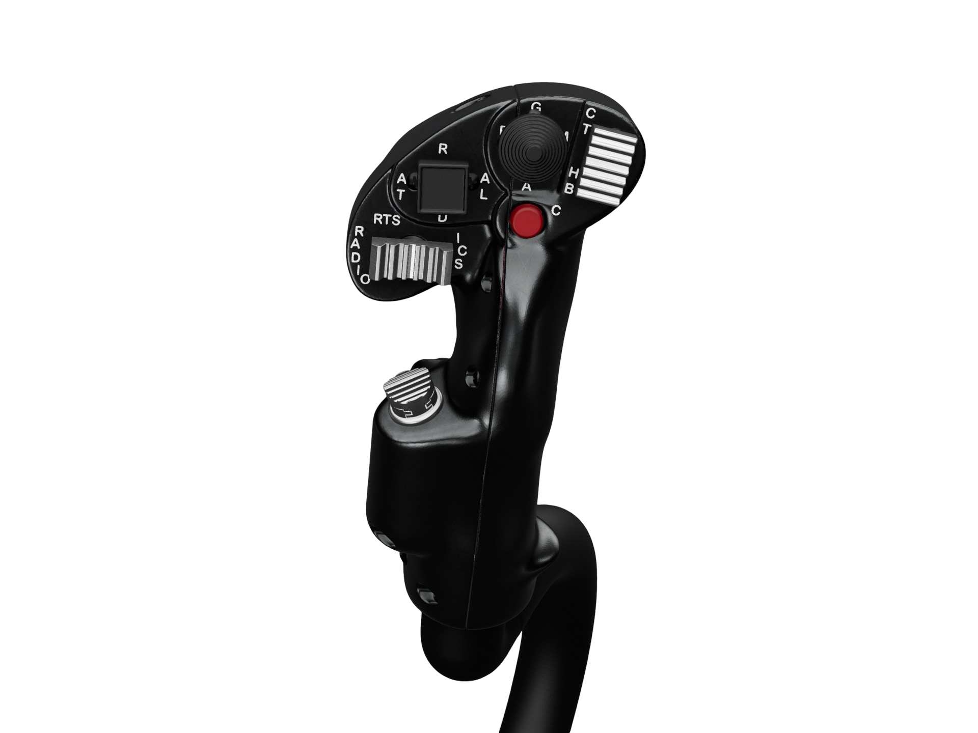 Cyclic Top 64 Max grip with momentary thumb switch option, close-up