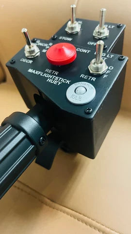 Huey Max Collective switch box with red start button and toggle switches