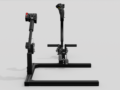 Max Flight Stick OH-58D Kiowa Max helicopter controls on black aluminium frame