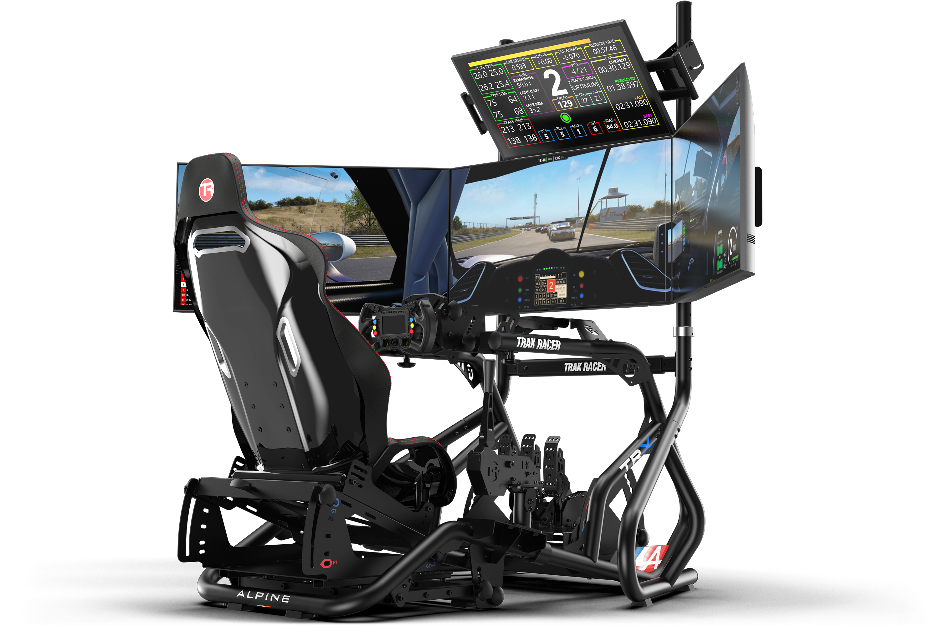 Trak Racer Freestanding Quad Monitor Stand (up to 80")
