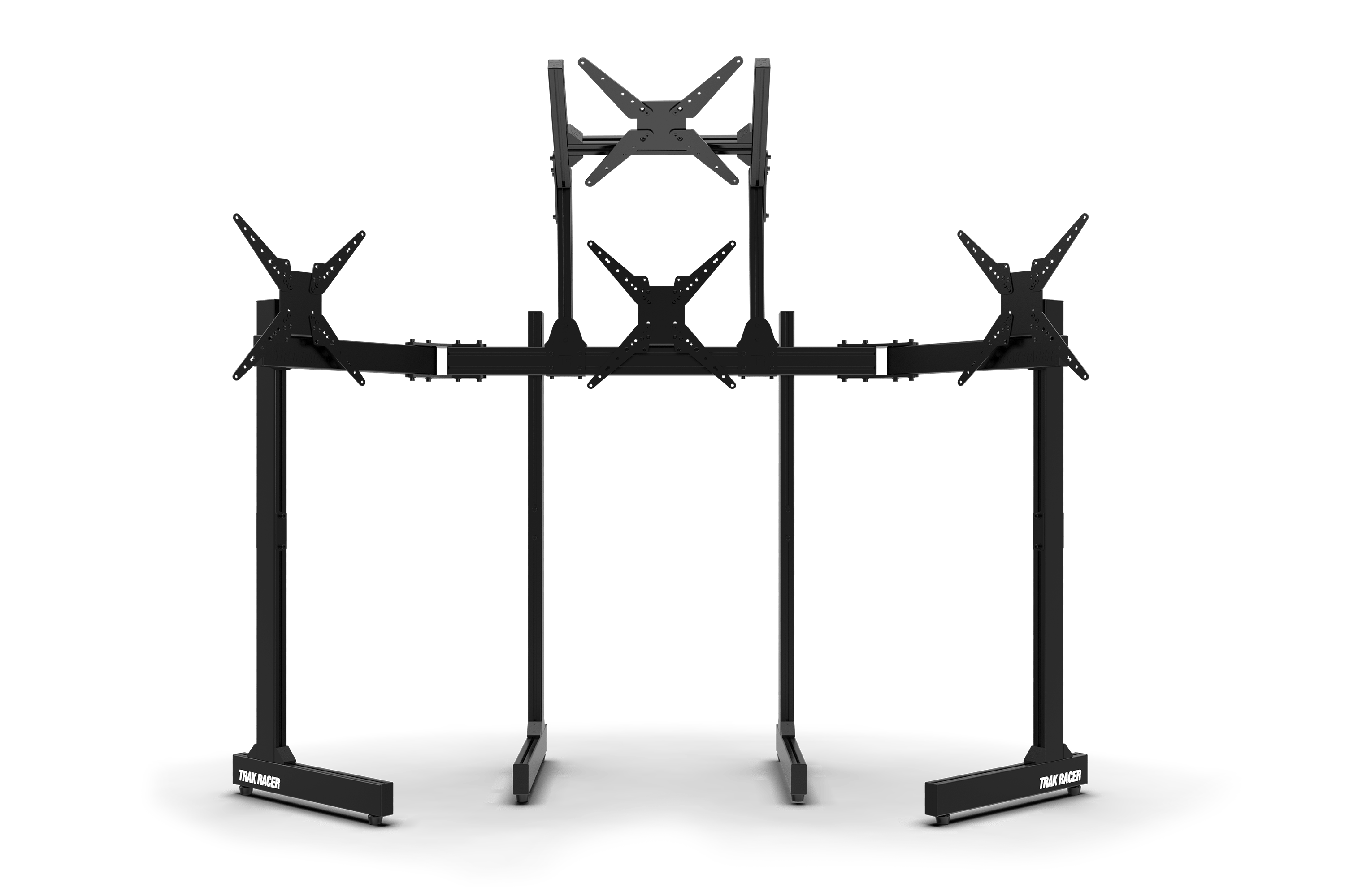 Trak Racer Freestanding Quad Monitor Stand With Extra Leg Supports
