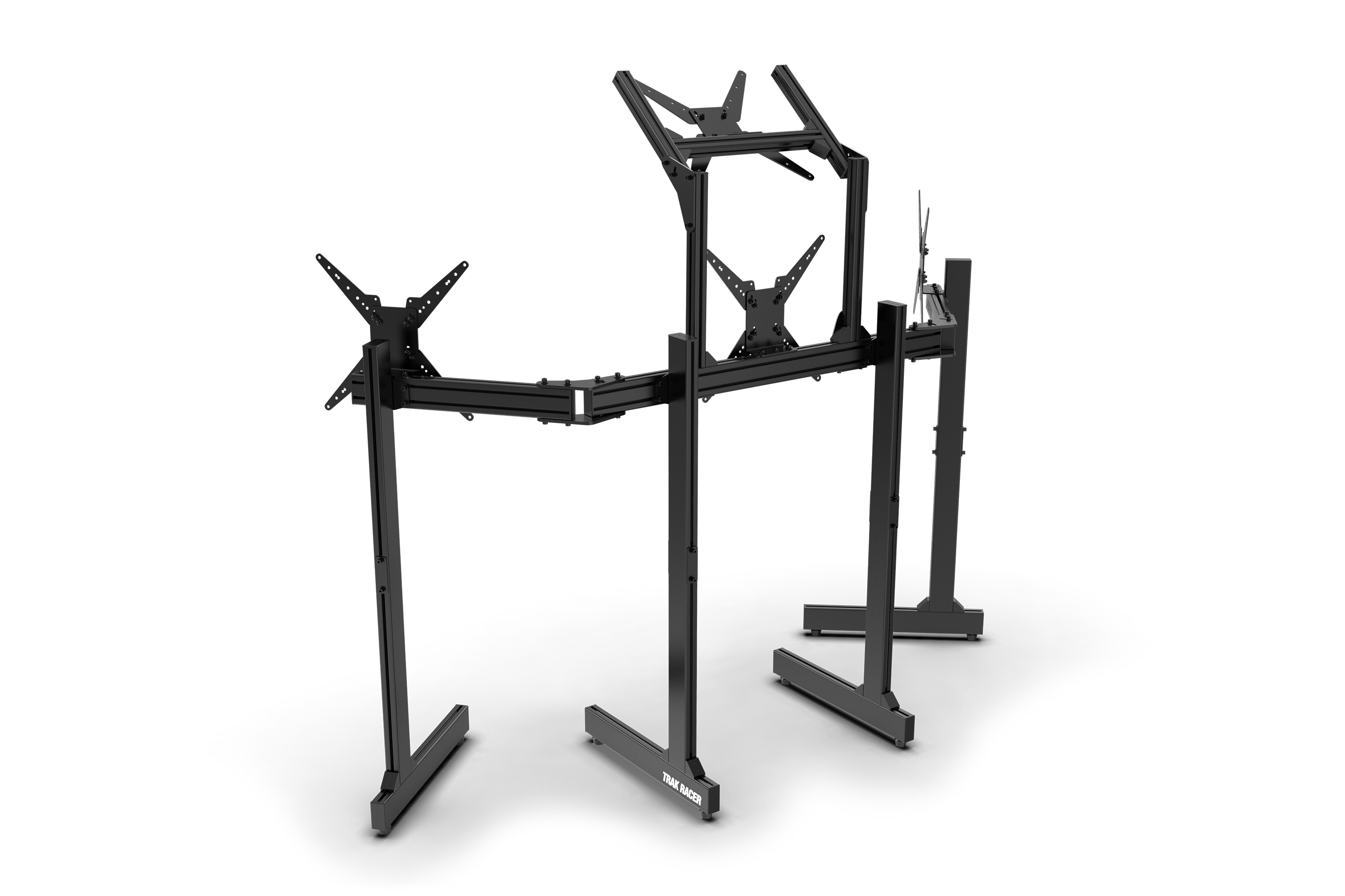 Trak Racer Freestanding Quad Monitor Stand With Extra Leg Supports