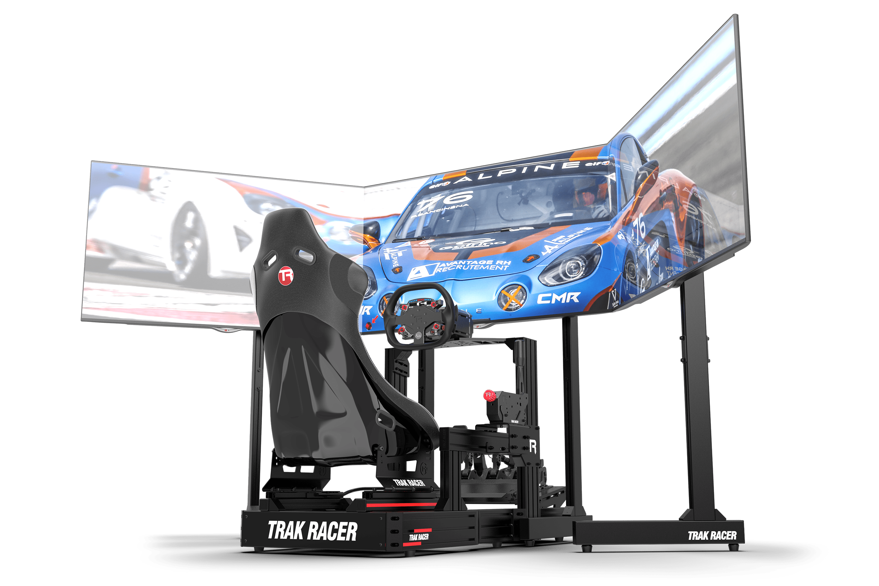 Trak Racer Freestanding Triple Monitor Stand with Extra Leg Supports