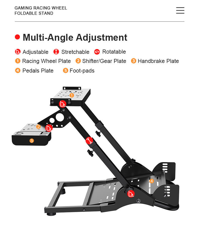 PXN A10 multi-angle adjustment points for wheel, shifter, pedal and handbrake plates