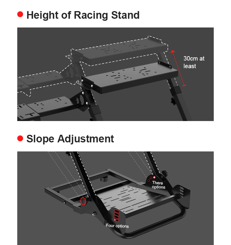 PXN A10 telescopic height adjustment of up to 30cm and pedal plate slope adjustment
