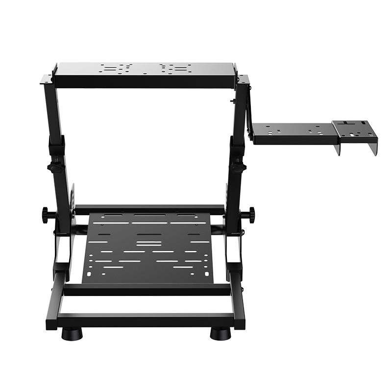 PXN A10 wheel stand front view showing the pedal plate and side shifter plate