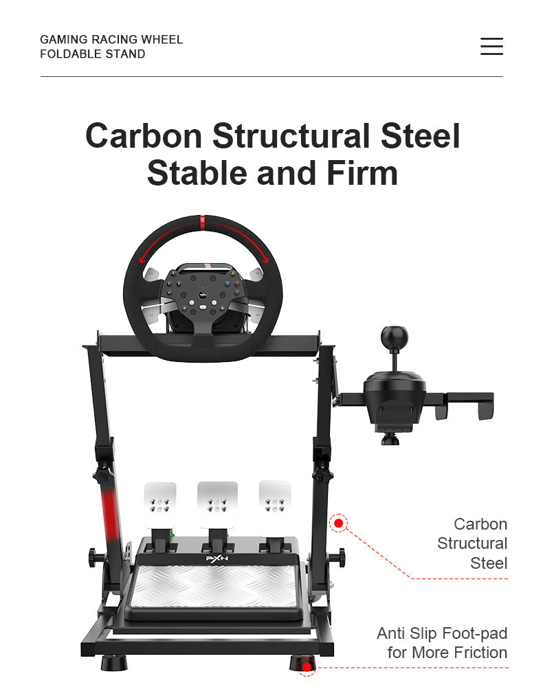 PXN A10 carbon structural steel frame with wheel, pedals and shifter mounted