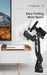 PXN A10 wheel stand folded upright against a wall with the wheel still attached