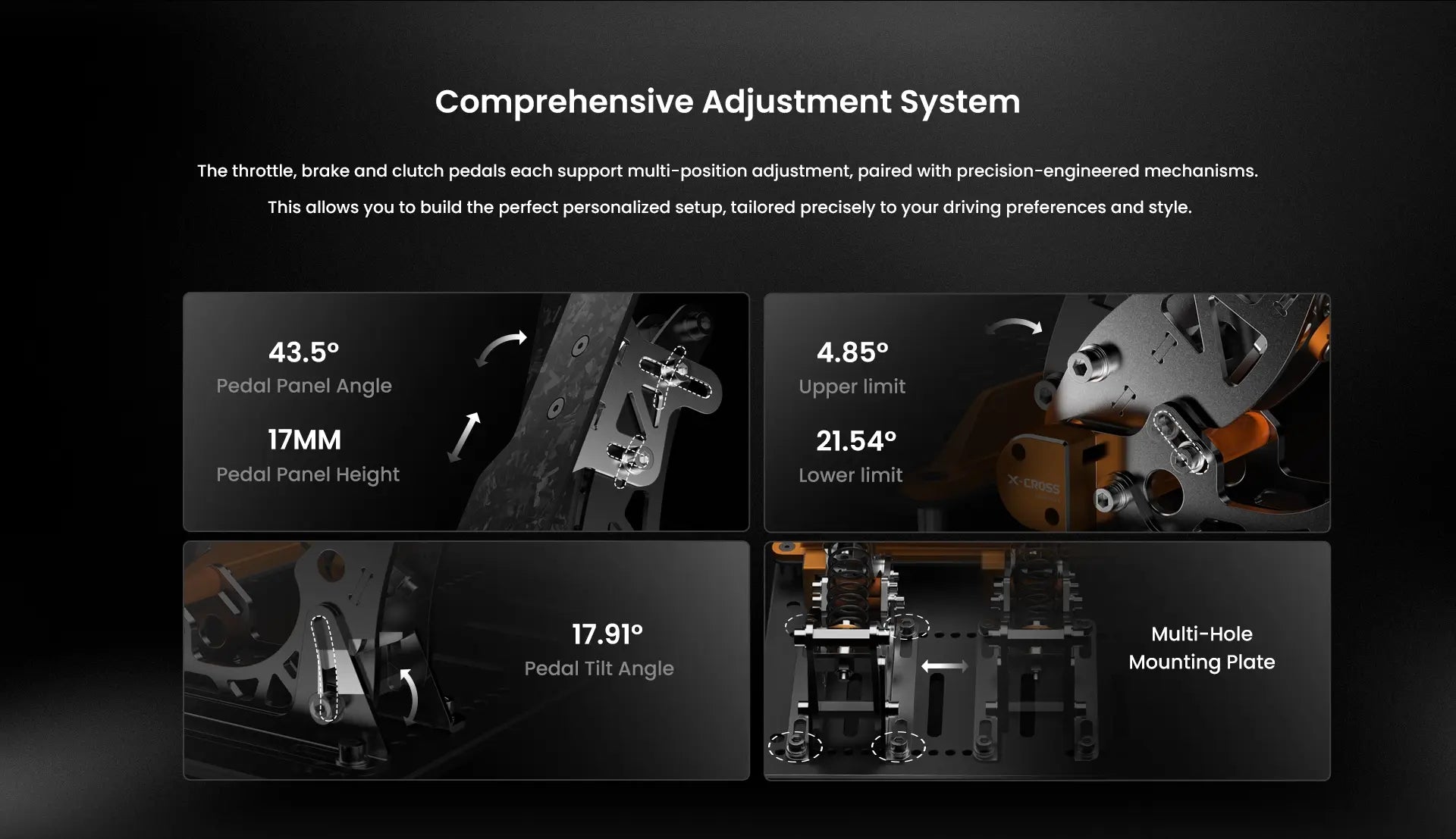 PXN Vector X load cell pedals comprehensive adjustment system