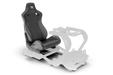 Trak Racer RE2 Reclining Sim Racing Seat (White Diamond Stitch), fitted to a Trak Racer cockpit