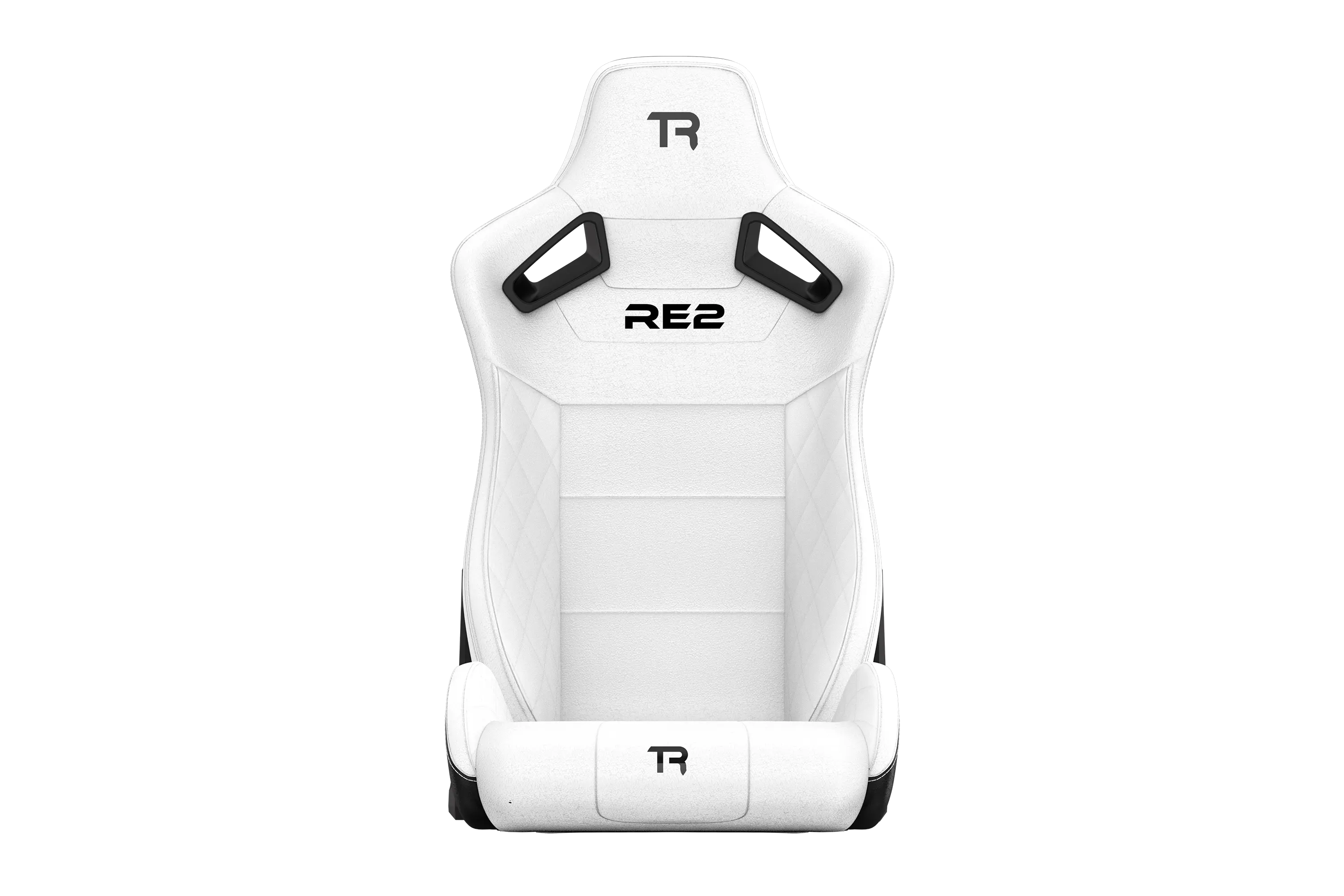 Trak Racer RE2 Reclining Sim Racing Seat (White Diamond Stitch), isometric view