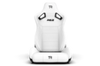Trak Racer RE2 Reclining Sim Racing Seat (White Diamond Stitch), front view