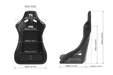 Trak Racer RS GT Rally Carbon Fibre Look Racing Seat, dimensioned drawing with measurements