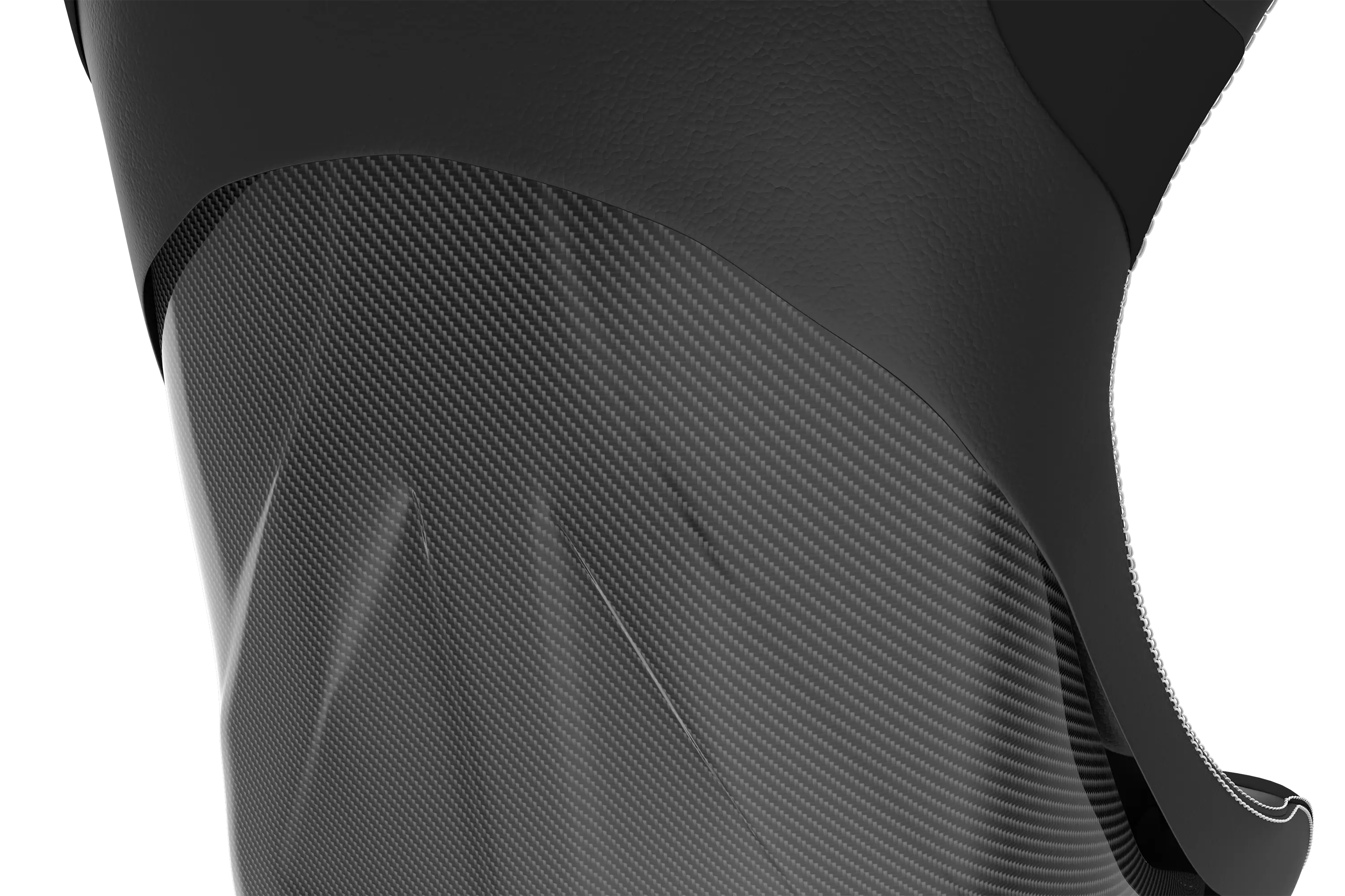 Trak Racer RS GT Rally Carbon Fibre Look Racing Seat, close-up detail