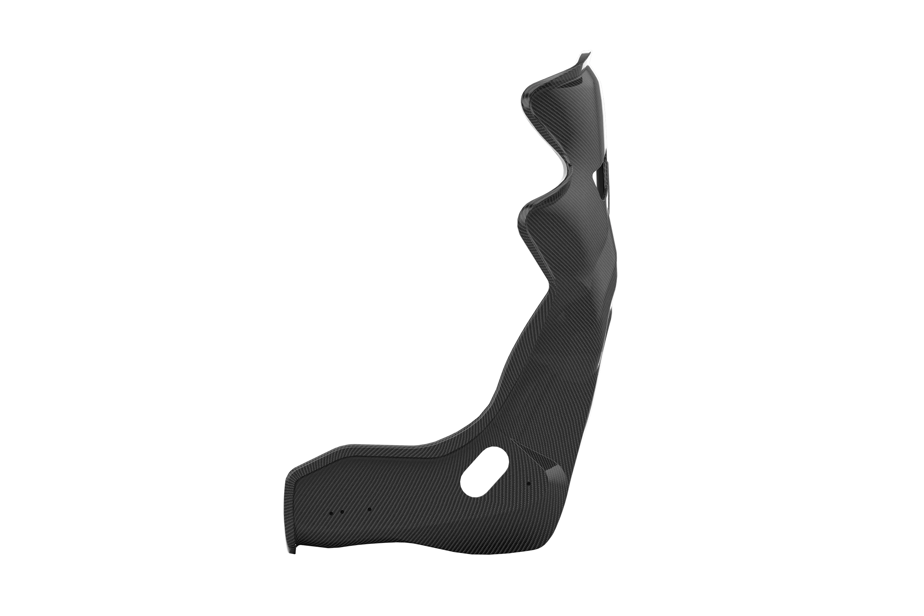 Trak Racer TR Series GT Racing Seat (Dry Carbon Fibre), isometric view from the left