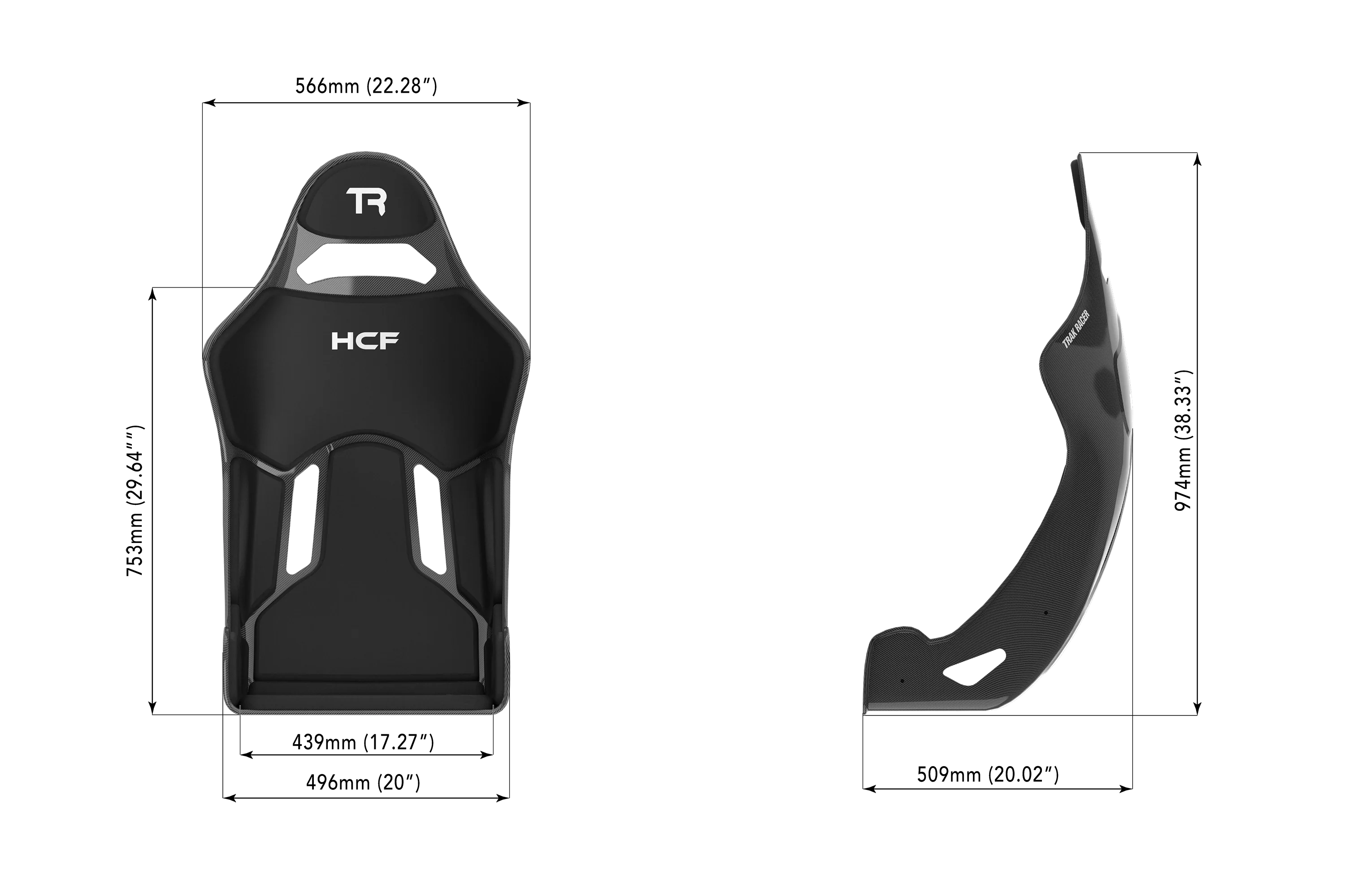 Trak Racer HCF Hybrid Formula Carbon Fibre Racing Seat