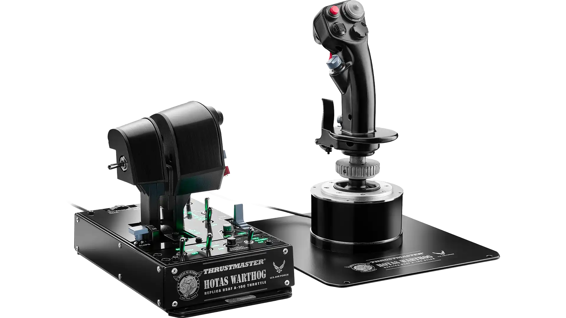 HOTAS Warthog stick and throttle at an angle
