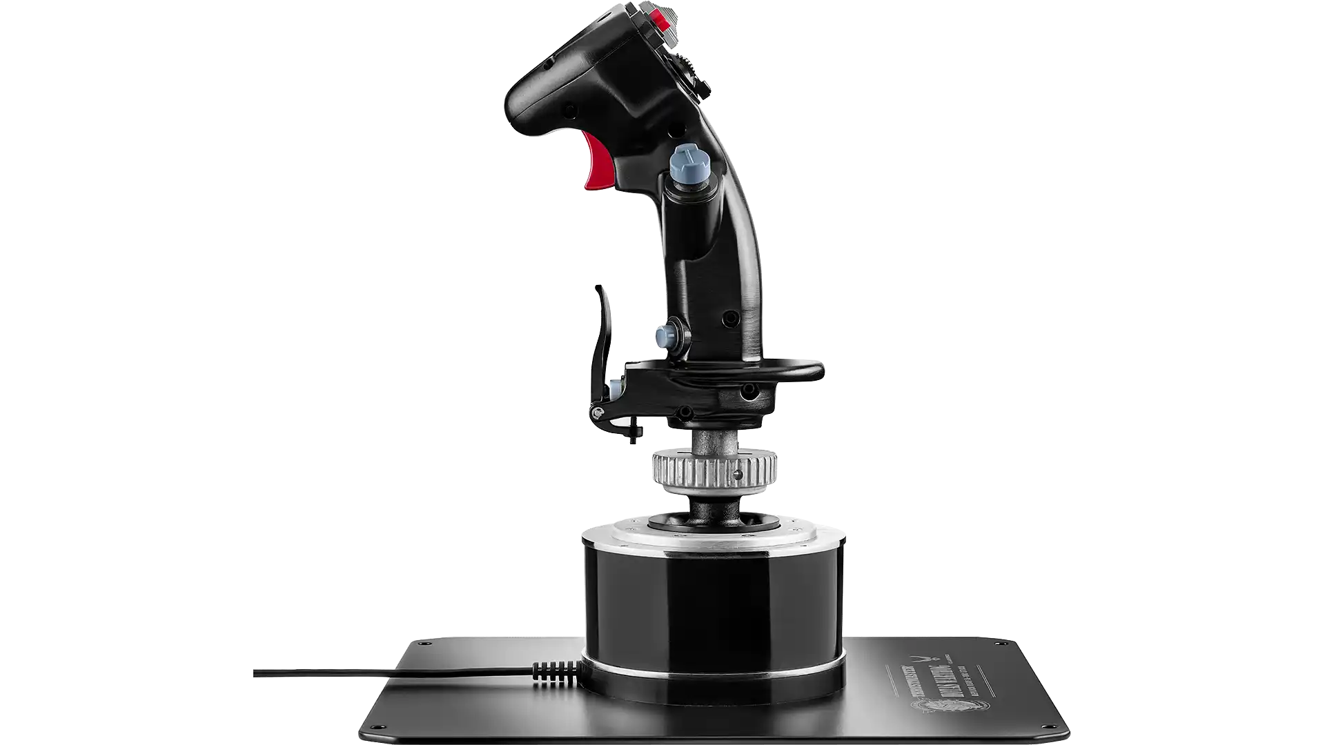 HOTAS Warthog flight stick on its metal base