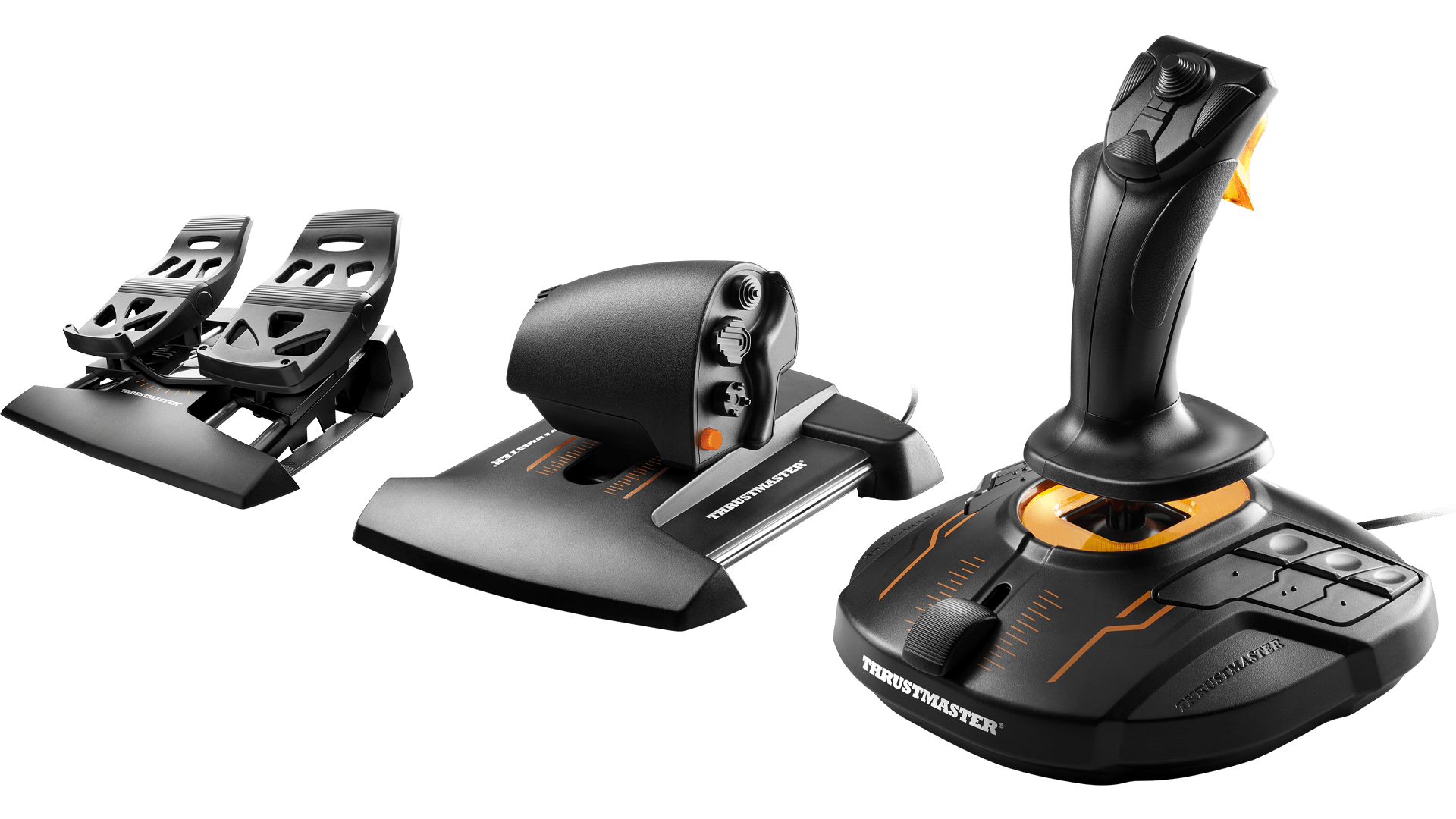 T.16000M FCS Flight Pack stick, throttle and rudder pedals together