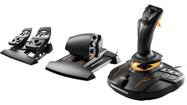 T.16000M FCS Flight Pack stick, throttle and rudder pedals together