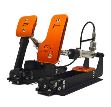 Sim Racing Pro SRP GT-S pneumatic pedals in black, two-pedal set with orange pedal faces