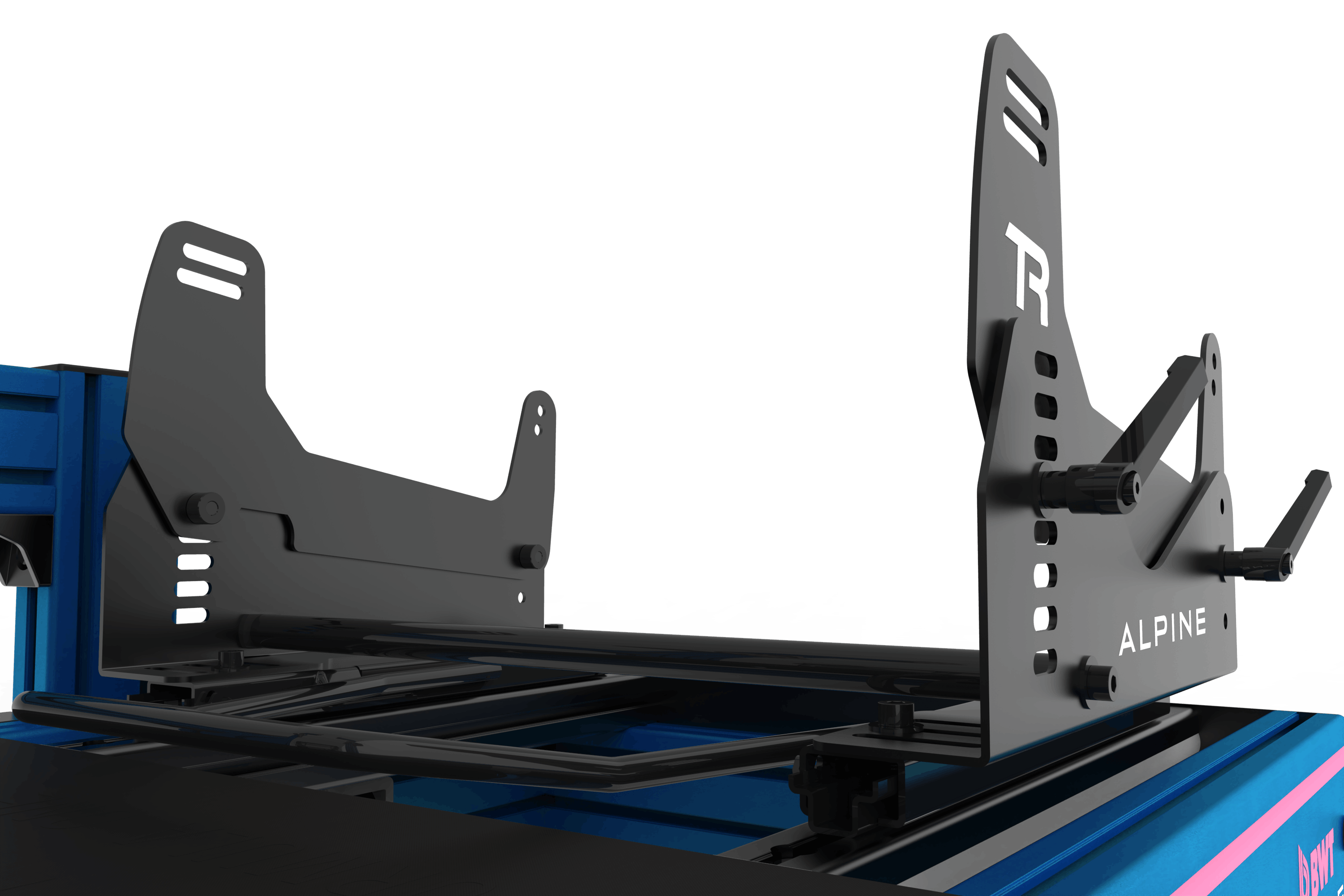 Trak Racer BWT Alpine F1 Team TRA Hybrid Racing Simulator, seat slider detail