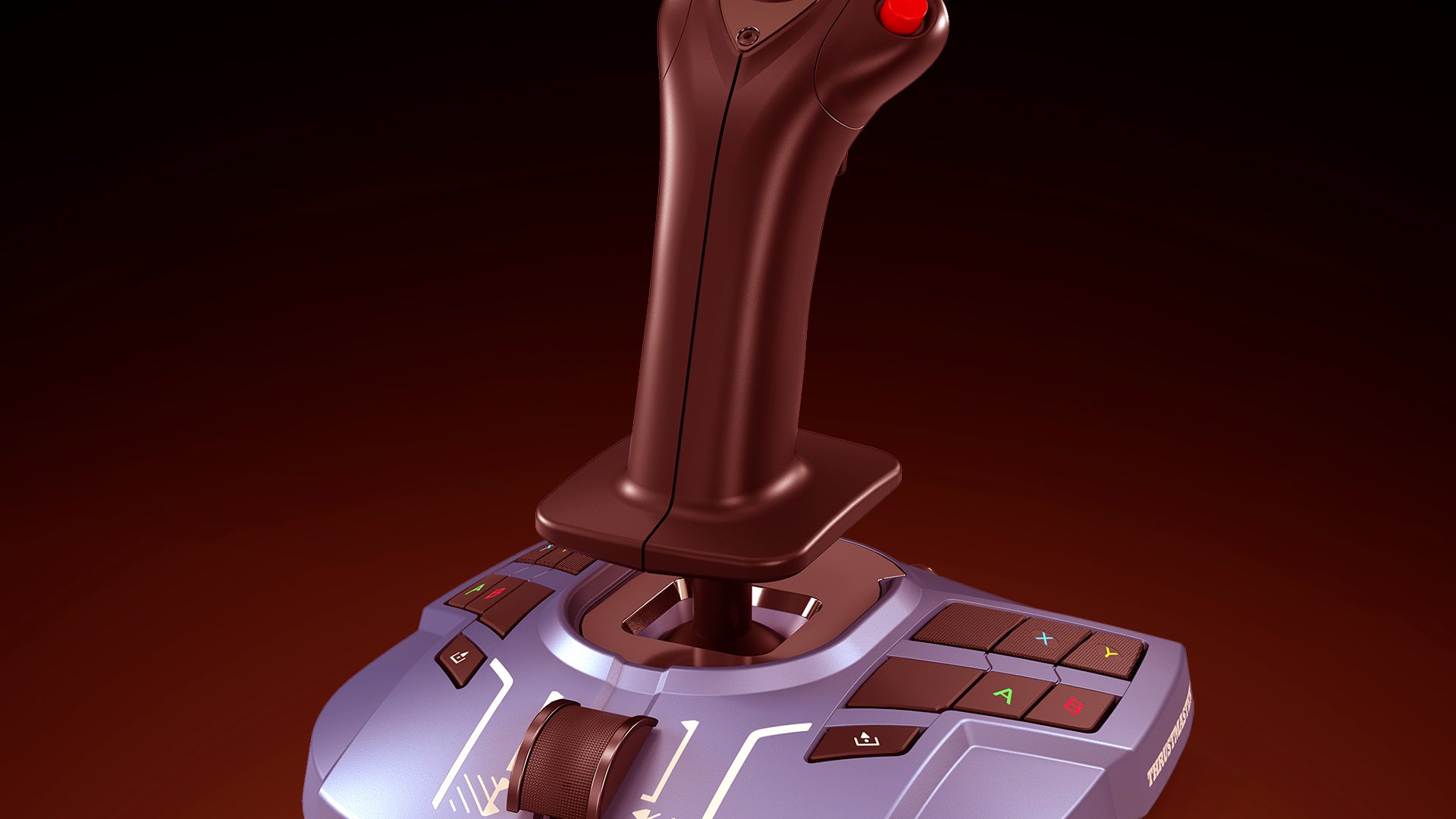 TCA Sidestick X Airbus Edition handle and base on a dark background