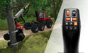SimTask FarmStick stick controls with forestry machine