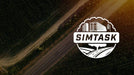 SimTask logo over farmland