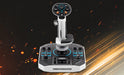 Sol-R 1 Flightstick with backlit base on a space-themed background