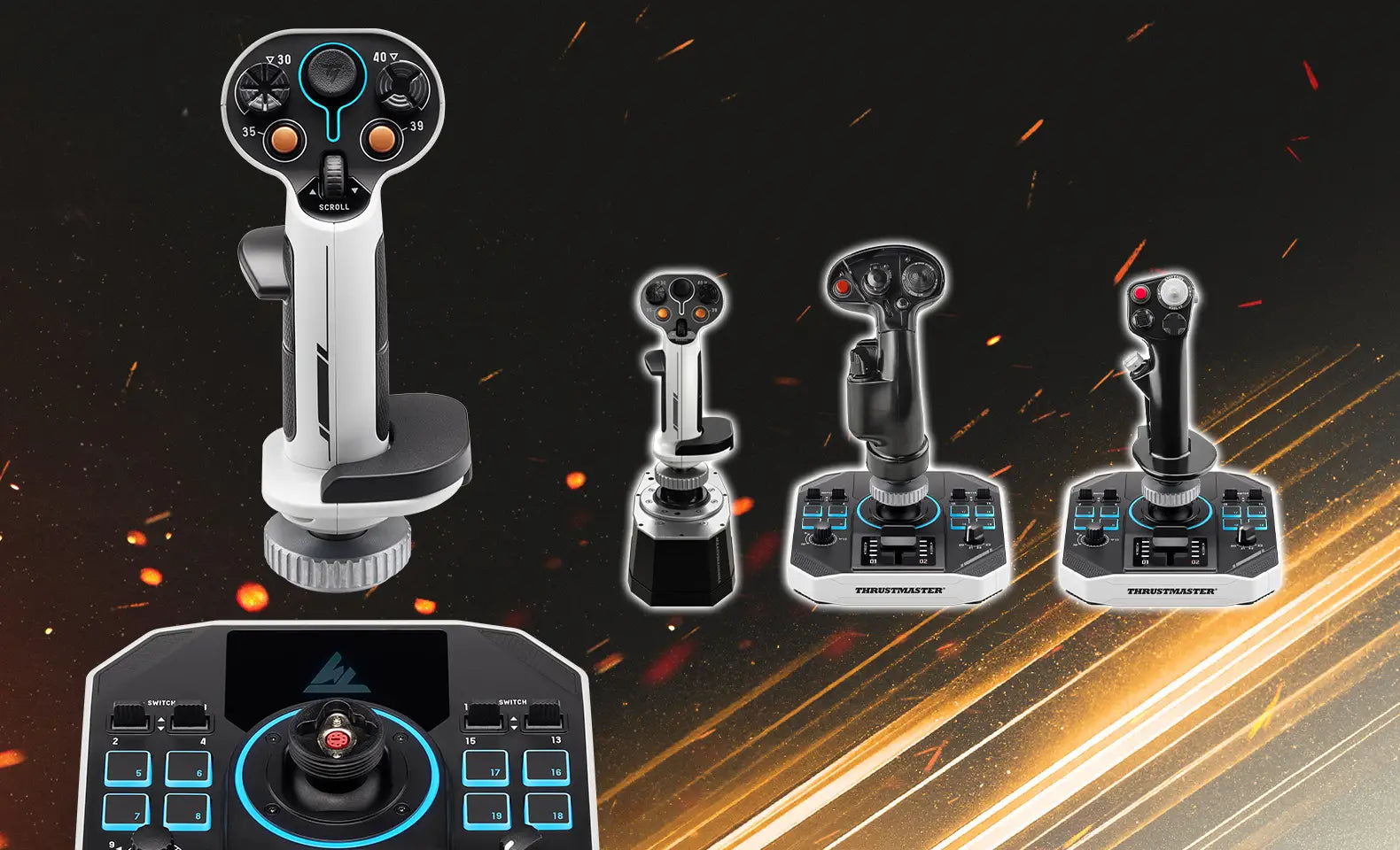 Sol-R grip and base shown with compatible Thrustmaster grips