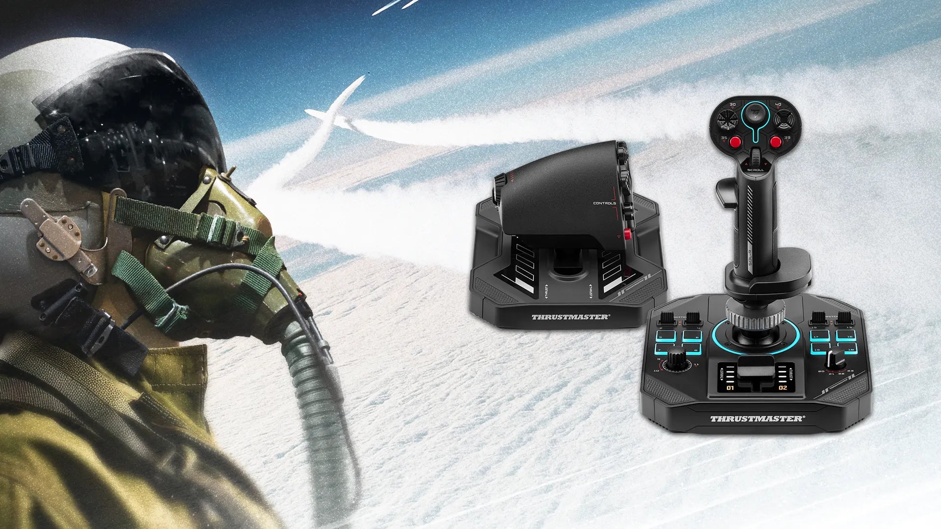 Pilot in flight gear with the Sol-R 4 HOTAS