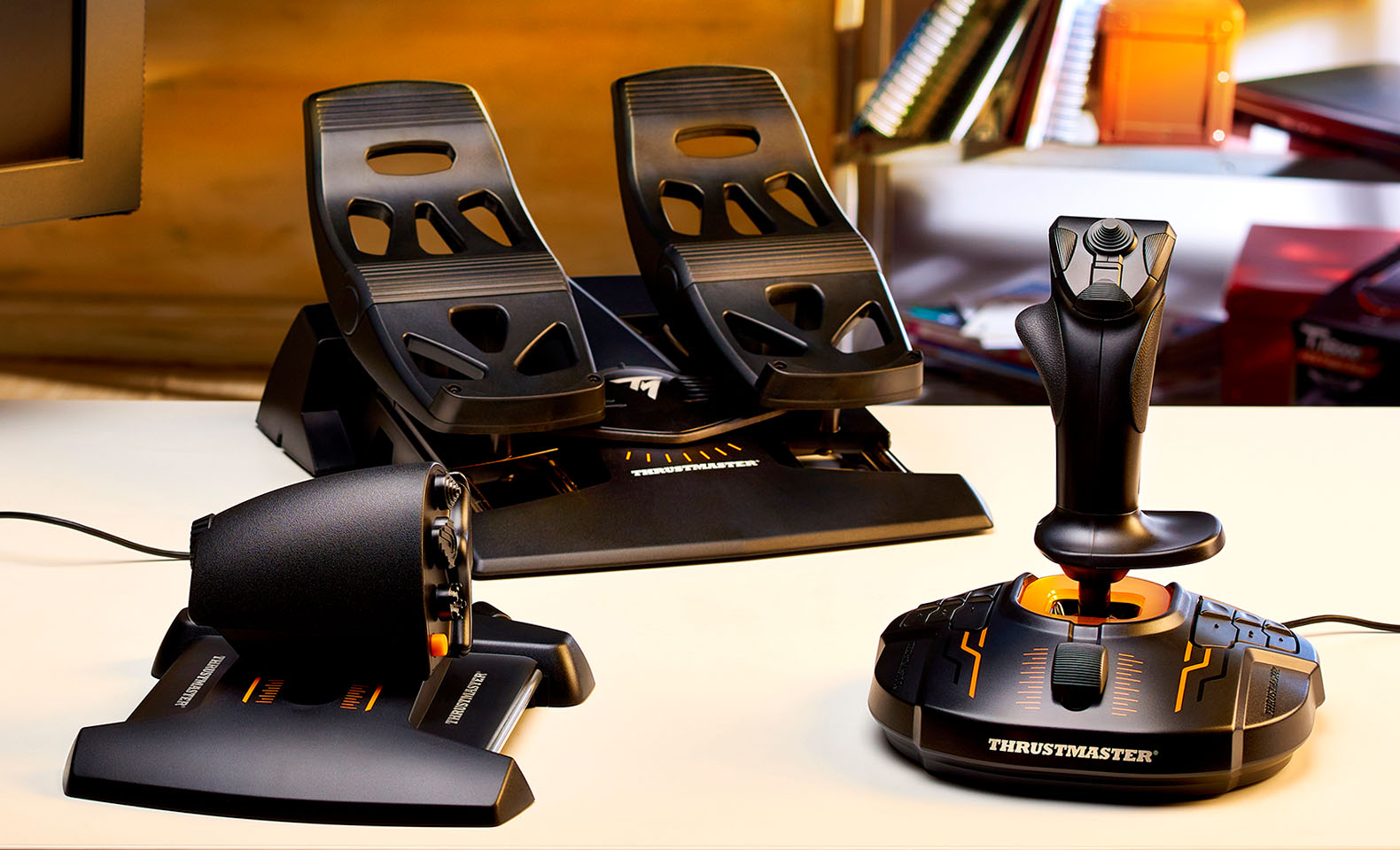 T.16000M FCS Flight Pack in a home flight sim setup