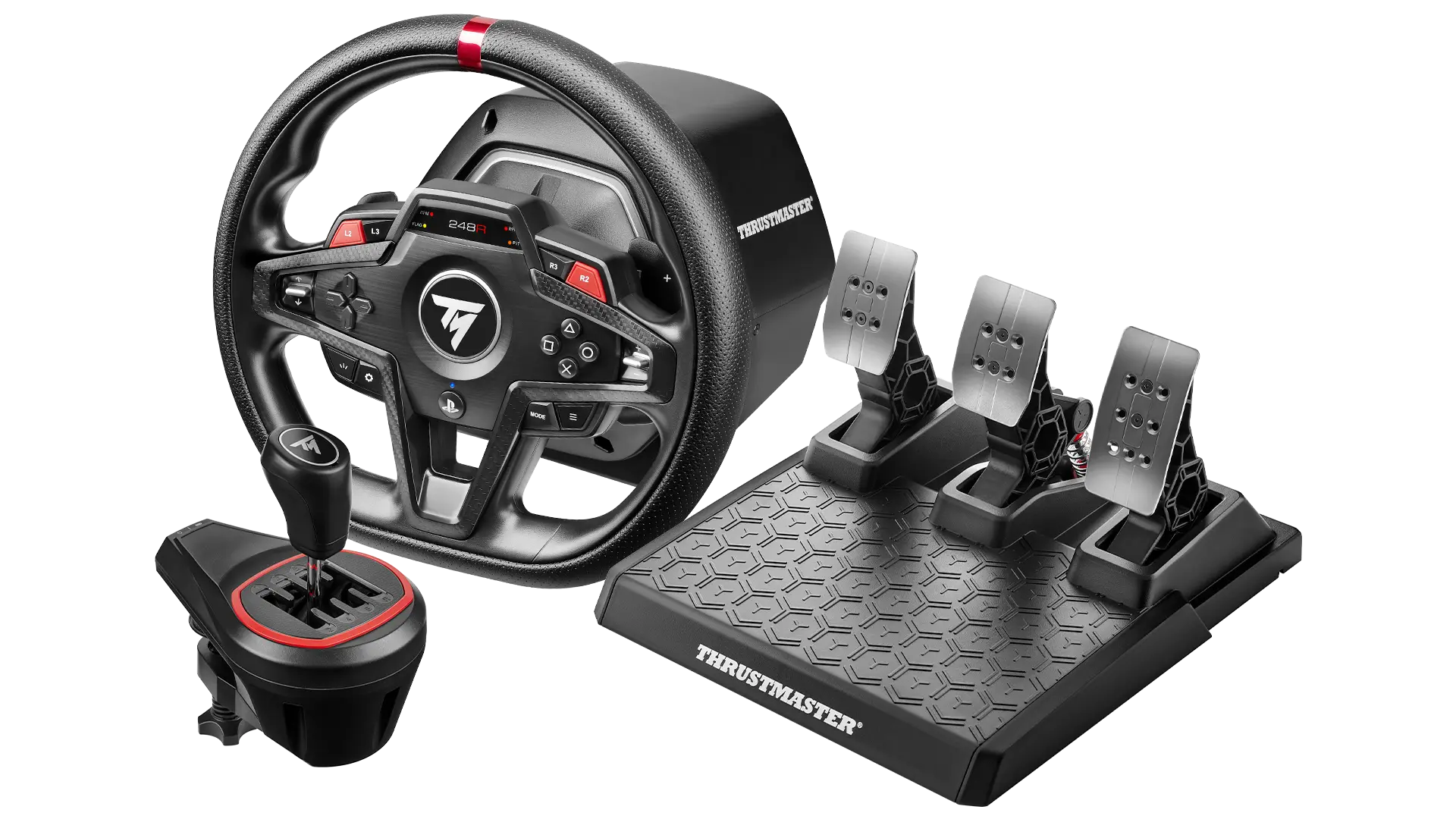 T248R wheel, T3PM pedals and TH8S shifter together