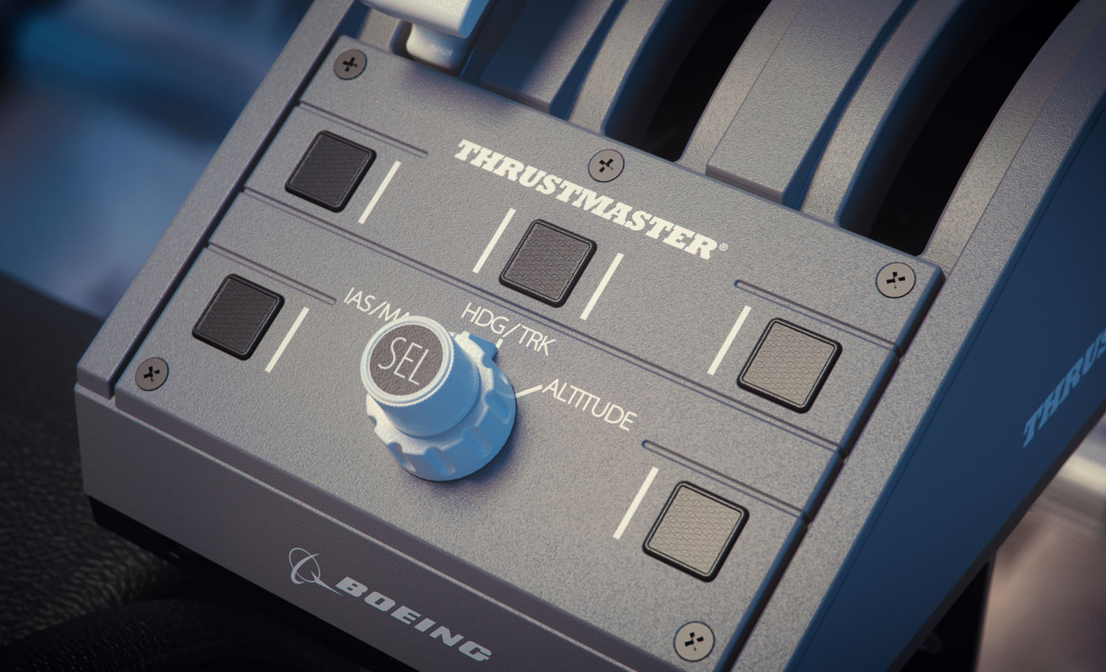 TCA Quadrant Boeing Edition autopilot knob close-up