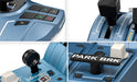 Close-ups of Airbus quadrant controls including parking brake