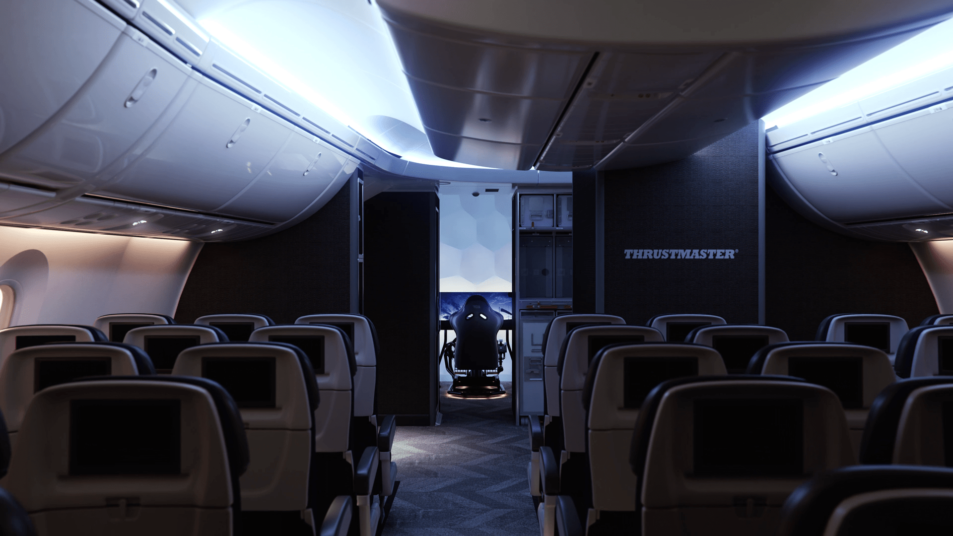 TCA Yoke Boeing Edition with an airliner cabin view