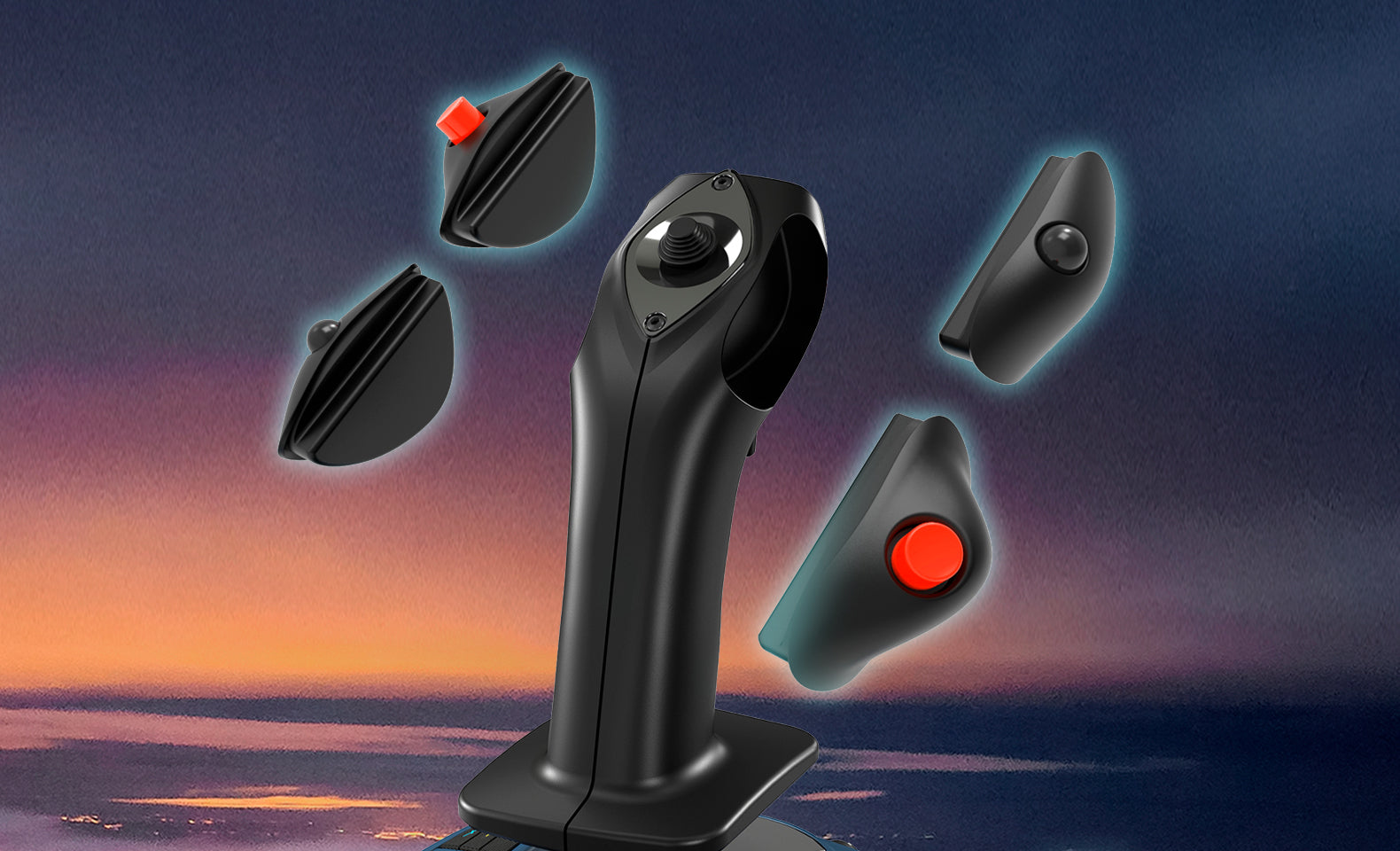 TCA Sidestick X handle with four swappable head button modules