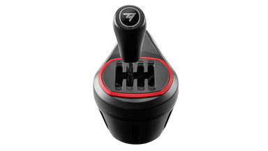 Front view of the TH8S shifter showing the 7+1 H-pattern shift plate